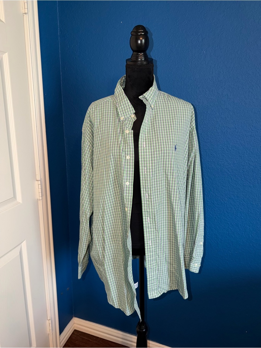Polo by Ralph Lauren Light Green Checked Button-Down Shirt